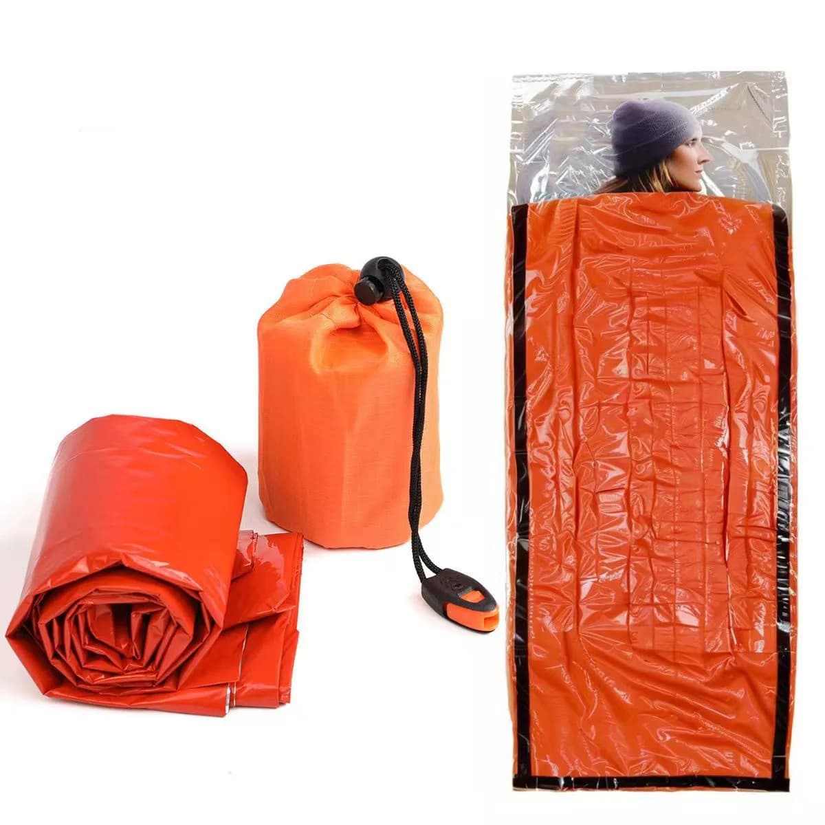Portable Outdoor Emergency Survival Thermal Blanket, Lightweight Heat Retention Bag for Hiking Camping Travel