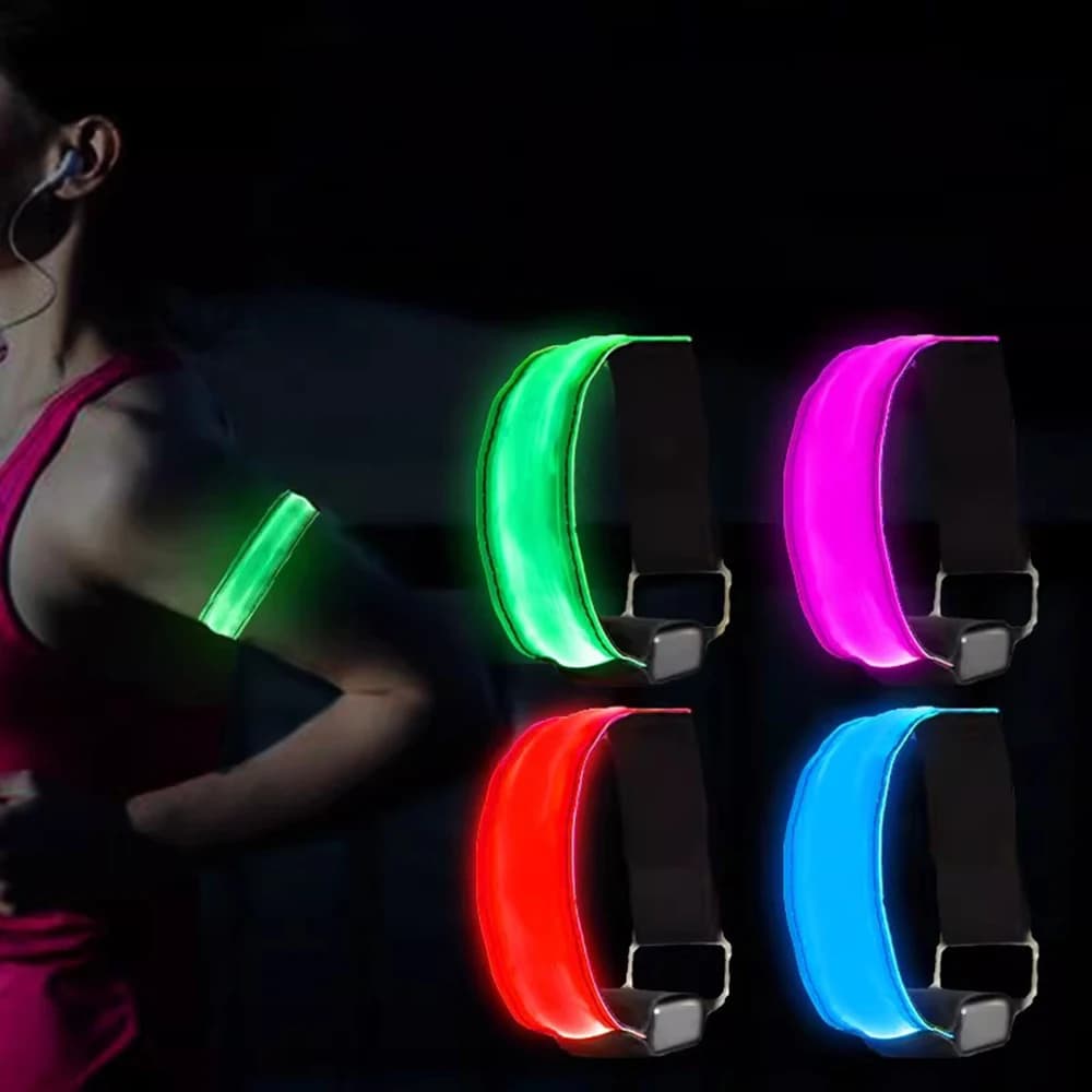 LED Armband for Open Night Race, Sport Safety Belt, Warning Bracelet for Arm and Leg, Bicycle Light