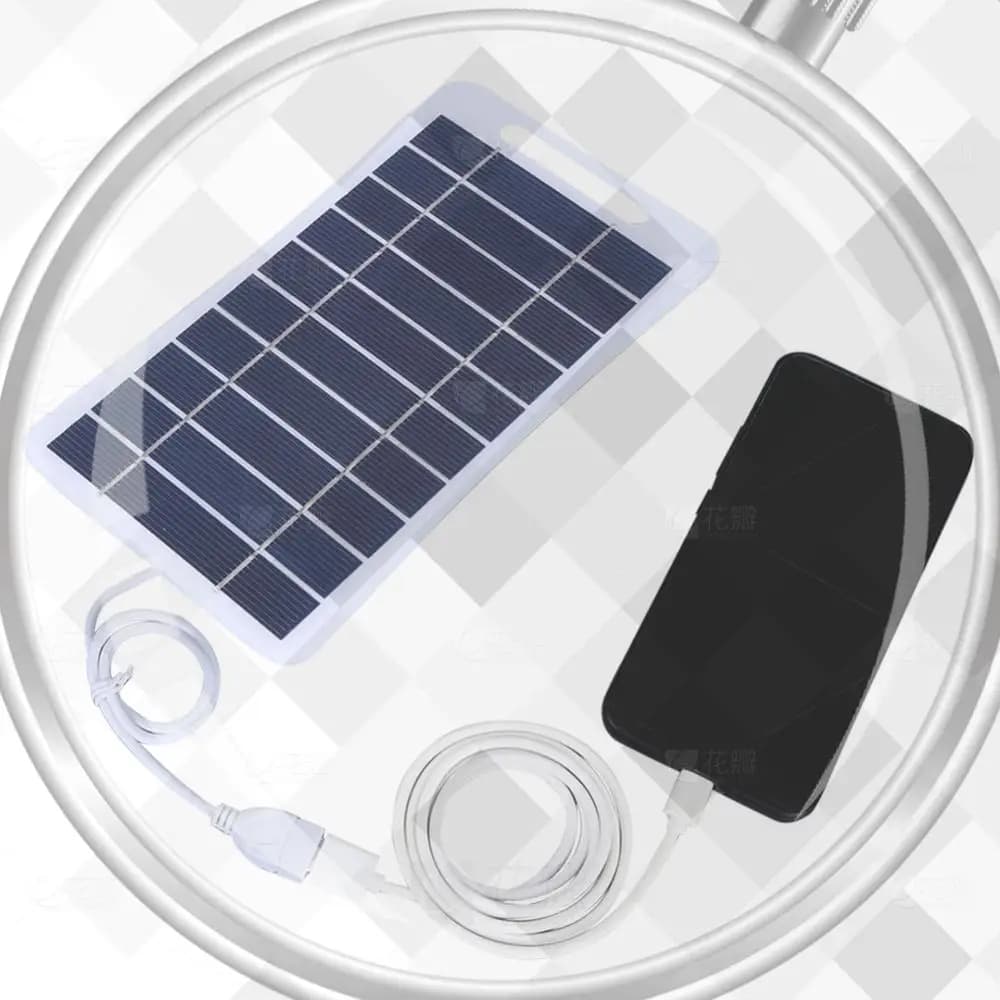 Pannello Solare Portatile 2W 5V Caricabatterie USB di Emergenza Impermeabile Power Bank per Campeggio Escursionismo