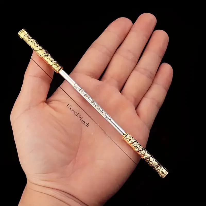 Anello Artigianale in Metallo a Forma di Scudo del Re Scimmia, Fidget Spinner, Ornamento da Scrivania, Strumento per Allenamento delle Dita, Regalo Creativo e Durevole