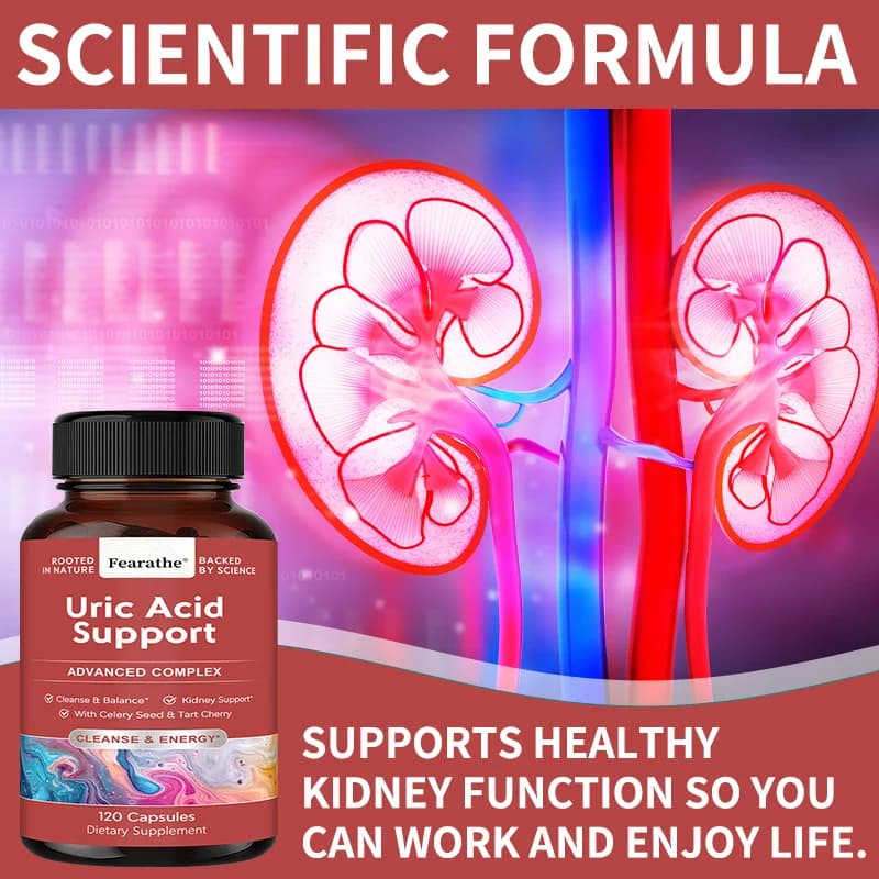 Uric acid formula - with Chanca Stone and vitamin B6, cleaning of uric acid detoxification, supplement of support for the health of children 120 vegetable capsules