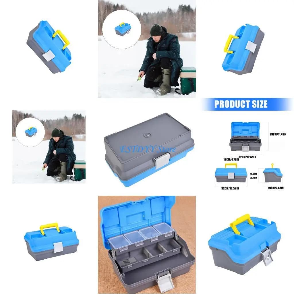 G6DE 3 Layer Fishing Equipment Box Bag for bait with hook Multiple tray