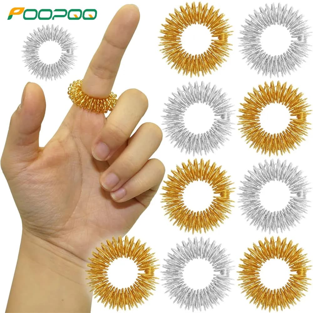 1/2/5/10Pcs anelli per massaggio alle dita giocattolo rilassante per terapia di digitopressione rilascio massaggiatore per medicinali antistress per mani Silent Relax