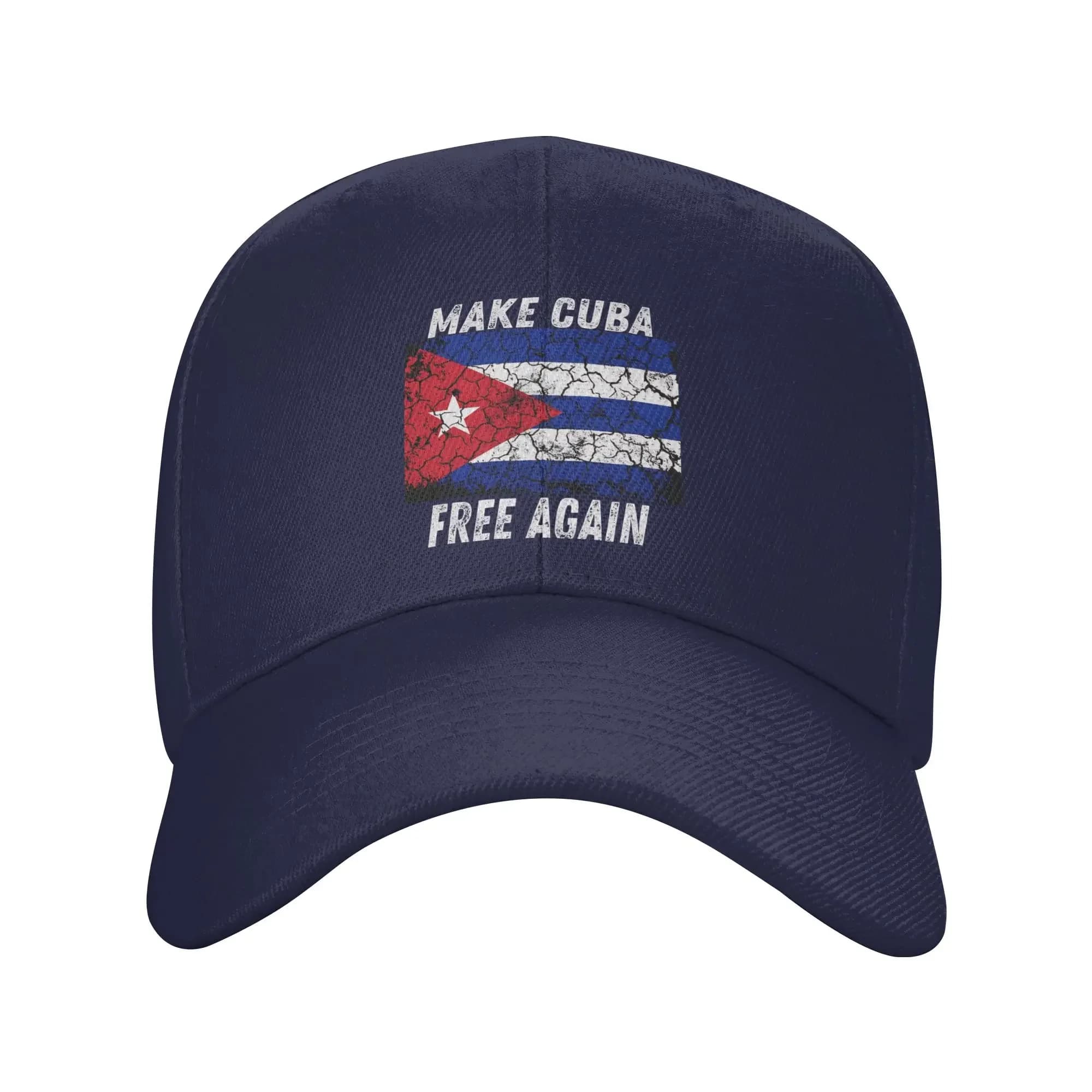 Cappello da baseball unisex Make Cuba Free Again, cappello snapback, copricapo formale vintage, regolabile