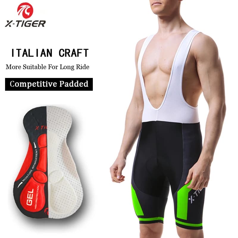 X-TIGER cycling bib shorts 5D breathable men's summer bike shorts padded in gel Triathlon Man Pro Licra Bike shorts
