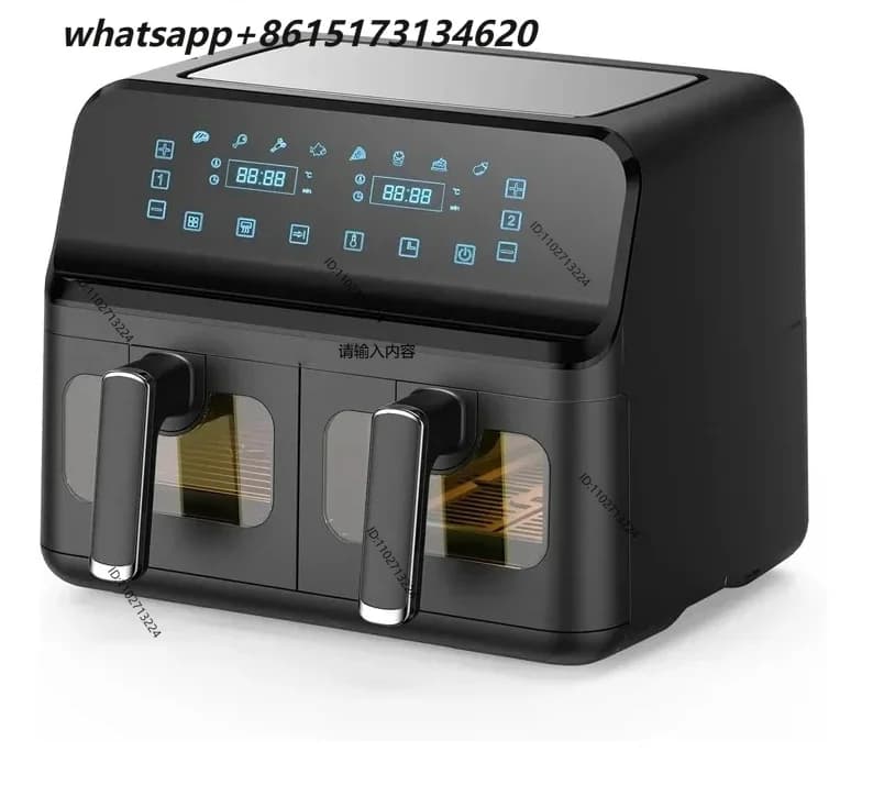 8L Dual Air Fryers with Digital Display Healthy Oil Free 2500W Air Fryer Oven Smart Kitchen Appliances