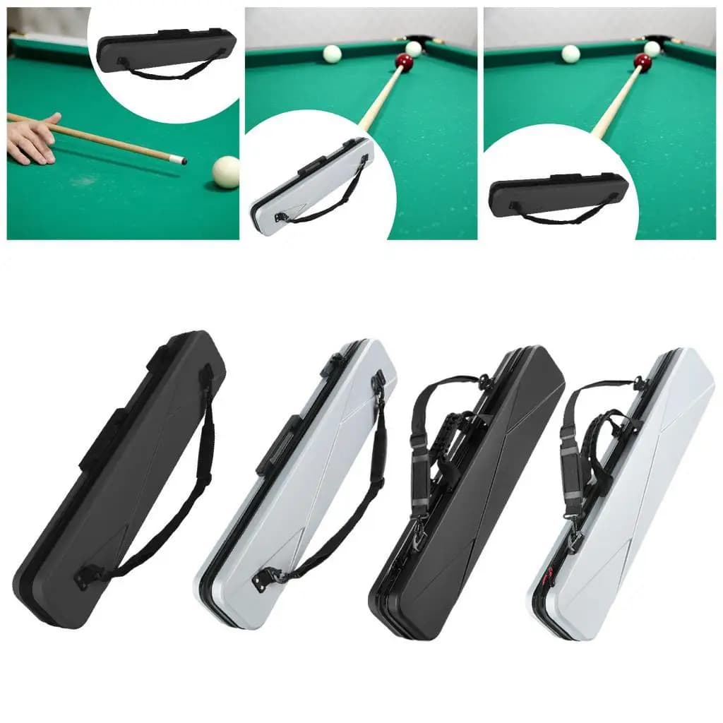 Hard Pool Cue Case Shockproof PVC Hard Shell Portable Storage Pouch for Travel Exercise Billiards Game Practice Competitions