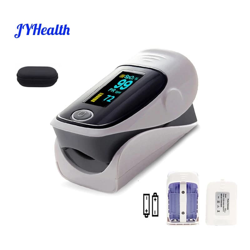 JYHealth Digital OLED finger pulse oximeter medical SPO2 PR PI health alarm Oximeter dede with housing
