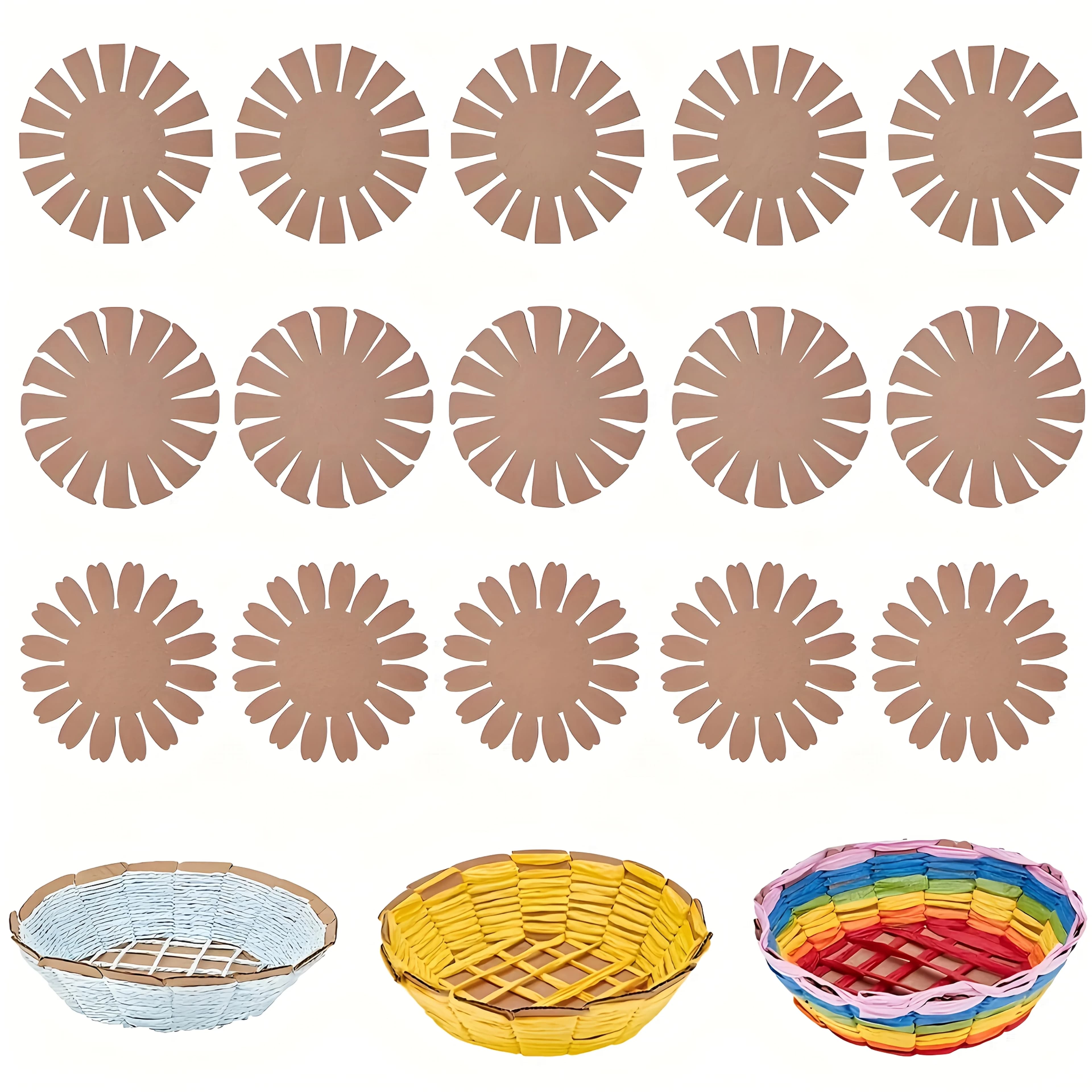 Kit Base per Cesto in Carta Intrecciata Fai-da-te da 15 Pezzi, Modello Creativo per Principianti per Decorazioni Artigianali, Organizzazione e Contenitori per la Casa