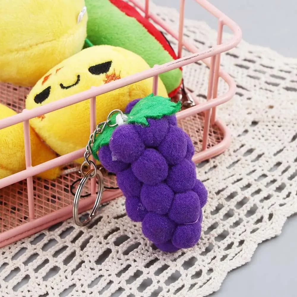 Portachiavi Carino da 6cm, Ciondolo Imbottito, Anelli Portachiavi a Forma di Frutta e Verdura