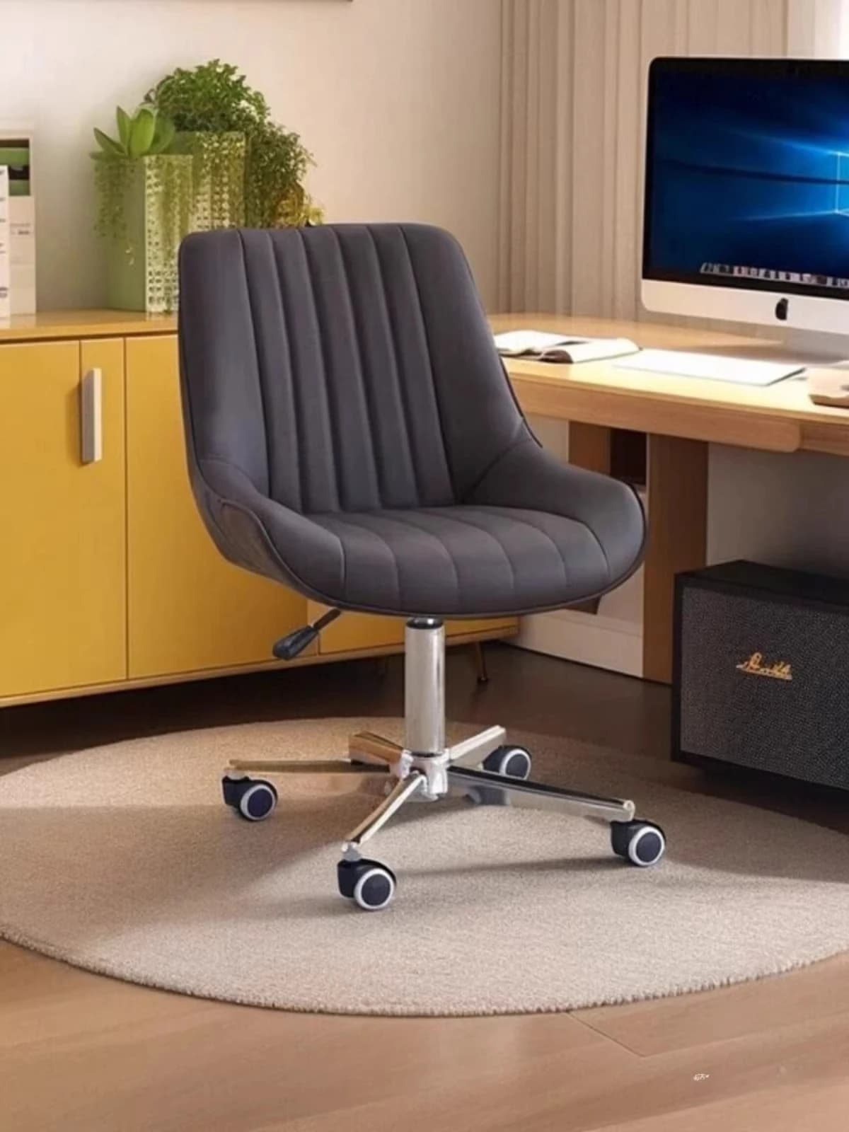 Sedia da Ufficio Ergonomica con Altezza Regolabile e Rotelle, Sedia Girevole per Casa, Ufficio, Studio, Camera da Letto, Sala Giochi