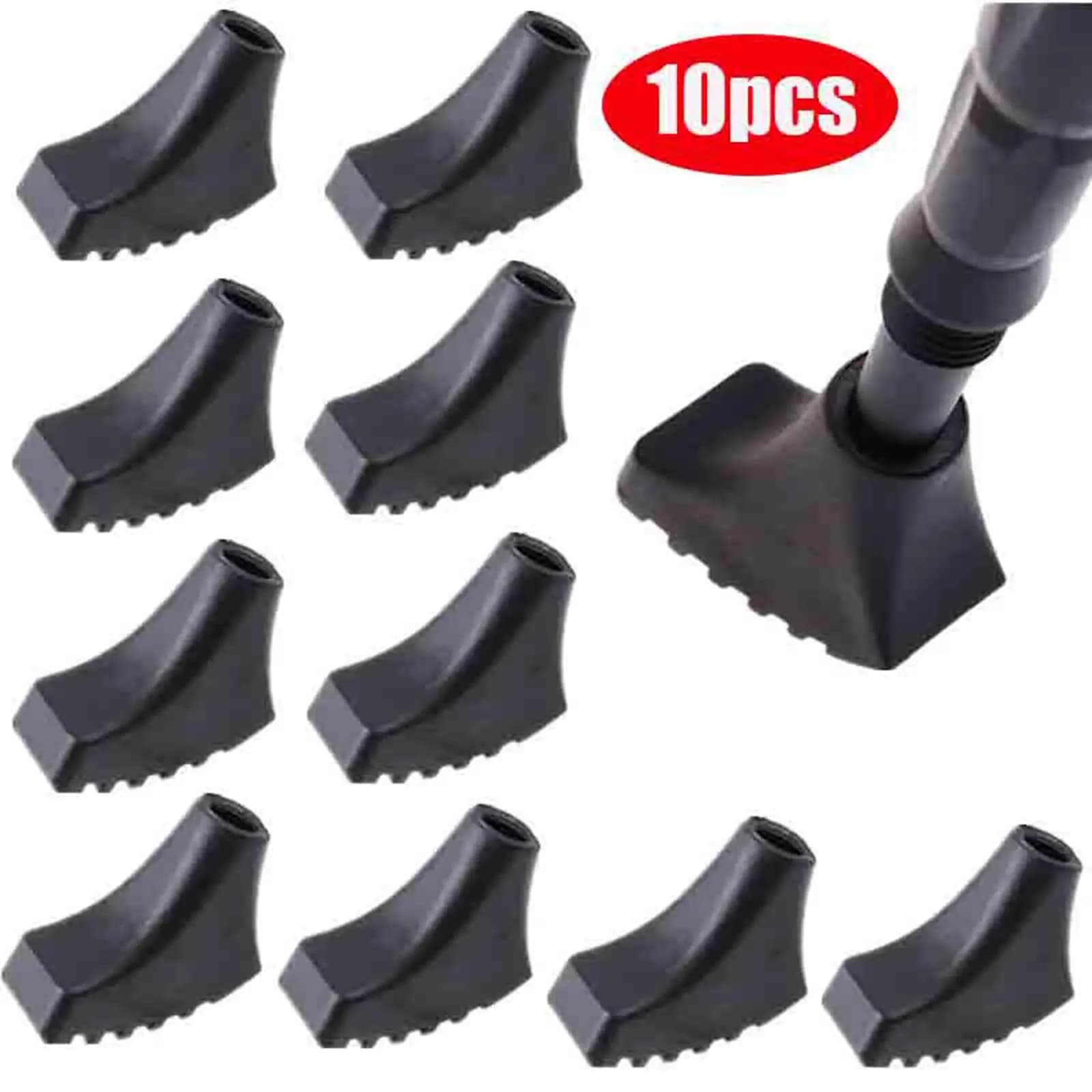 10 Pezzi Punte per Bastoncini da Trekking con Grip Antiscivolo per Escursionismo e Camminata