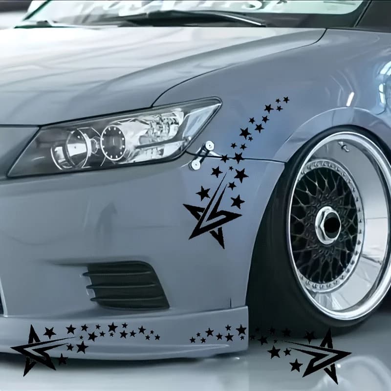 2Pcs Shooting Star Car Sticker, Waterproof Vinyl Decal for Car Body, Multiple Colors Available