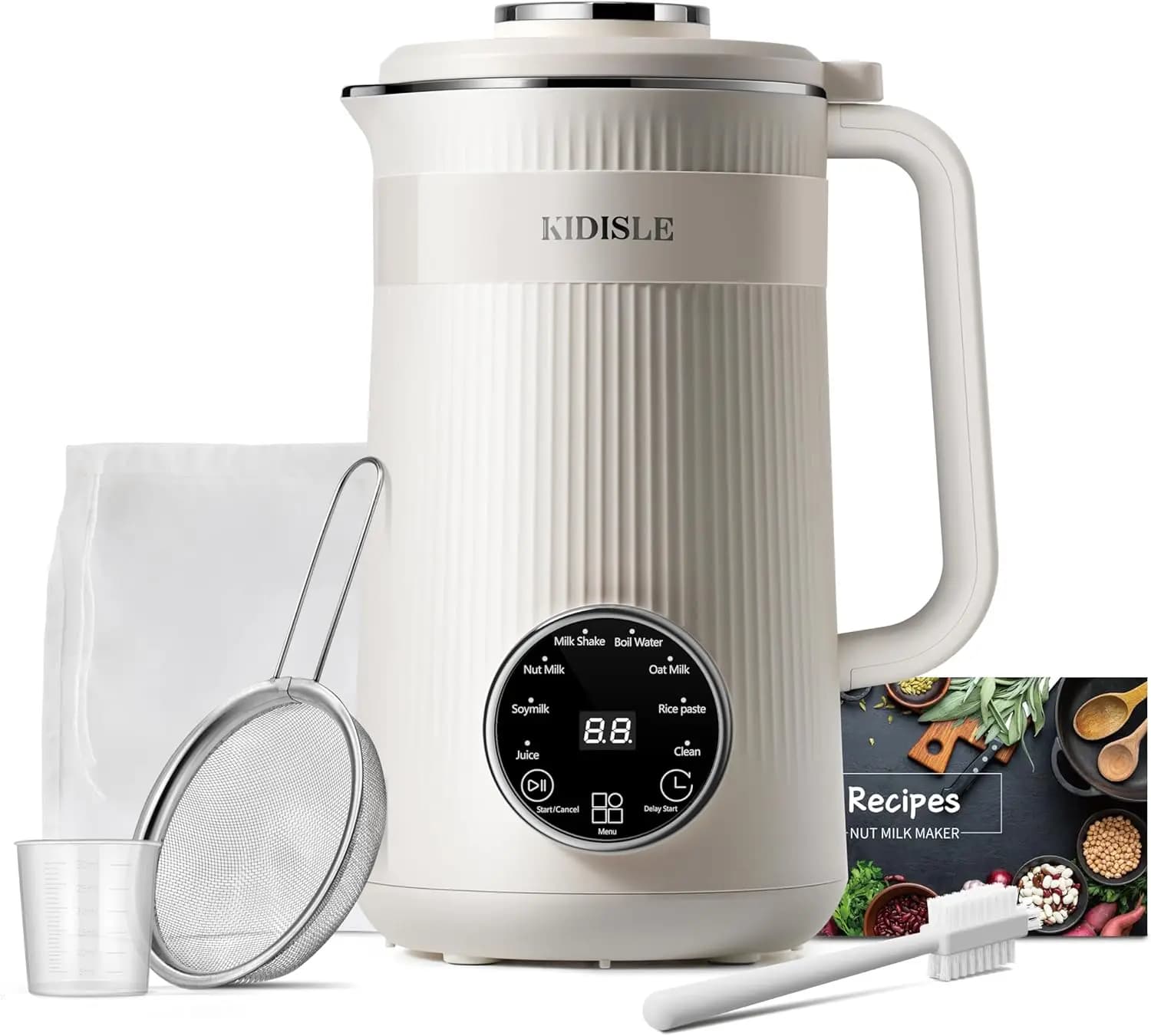 Frullatore per latte alle noci 8 in 1, 32 once per bevande di soia, mandorle, avena fatte in casa con avvio ritardato e mantenimento al caldo