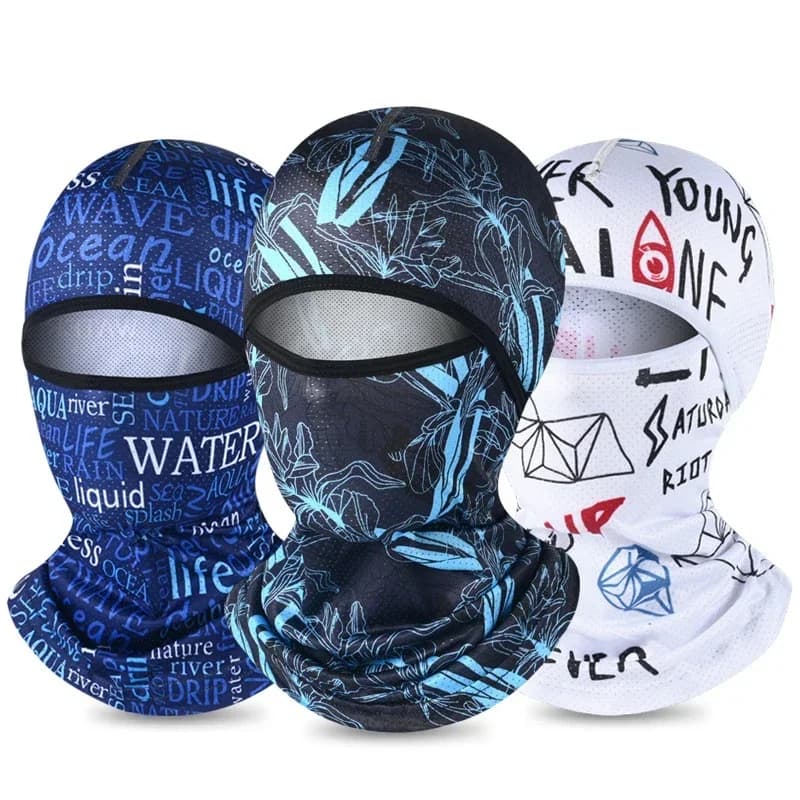 Maschera passamontagna rinfrescante – Cappello da sole integrale in seta ghiacciata con protezione UV, per ciclismo, moto e sport all'aria aperta (copricapo da uomo)