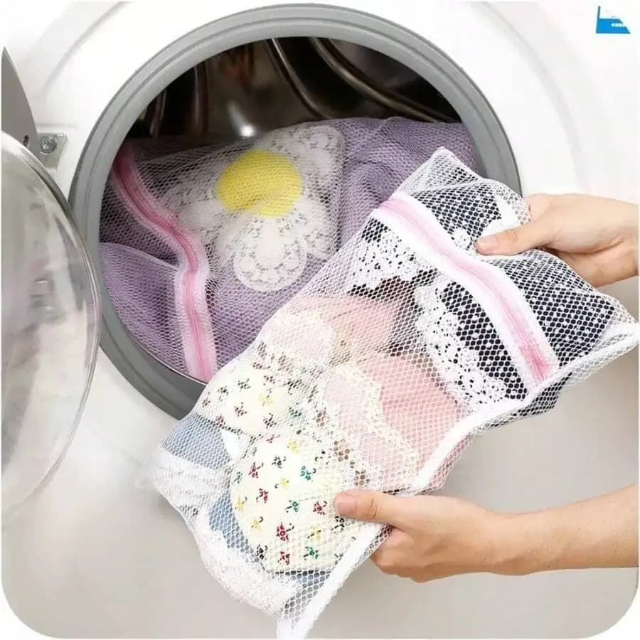 3 sacchetti per biancheria in rete rosa per lavatrice, vestiti, calzini, biancheria intima, per la casa