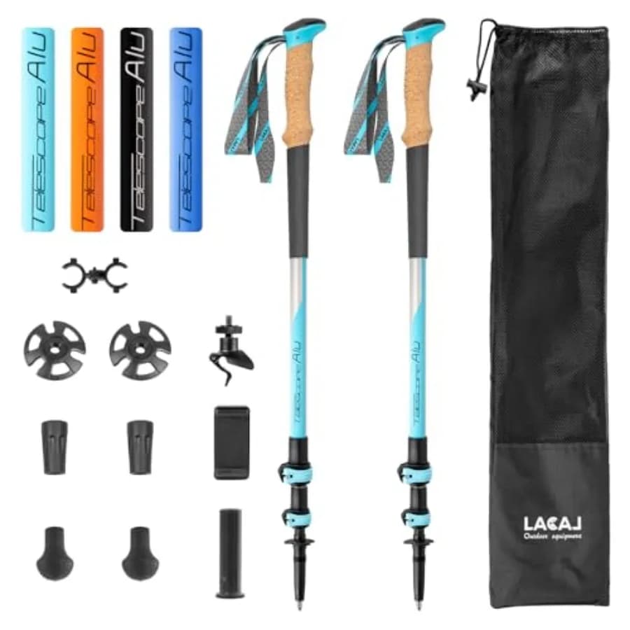 Hiking Poles, Ultra-Light Telescopic Trekking Poles, Portable Walking Sticks with Adjustable Height for Men and Women