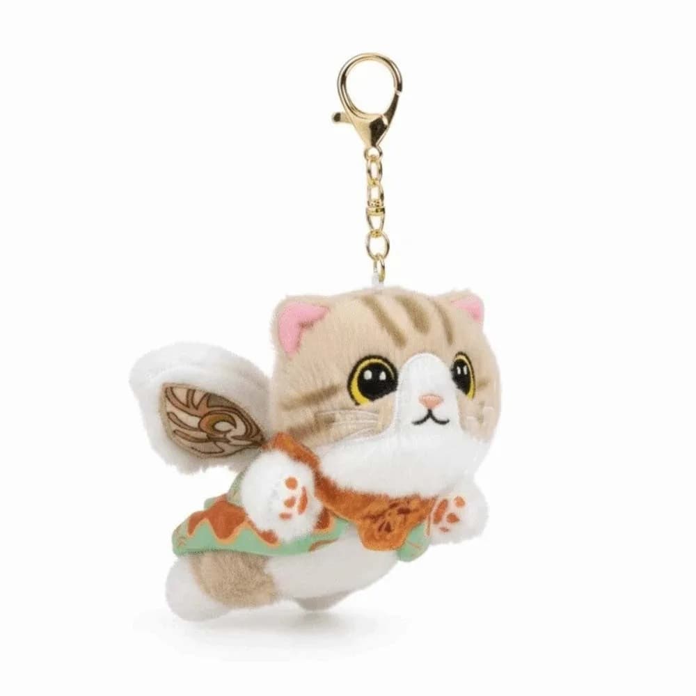 Ciondolo per borsa e portachiavi in poliestere, morbido, in cotone PP, con gatto volante e cervo a nove colori, stile cartone animato e cinese, per uso quotidiano
