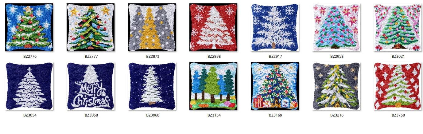 kit gancio di chiusura tappeto tela Alberi di Natale handwerken knooppakket fai da te tappeto ricamo fiori fatti a mano 43-43 cm