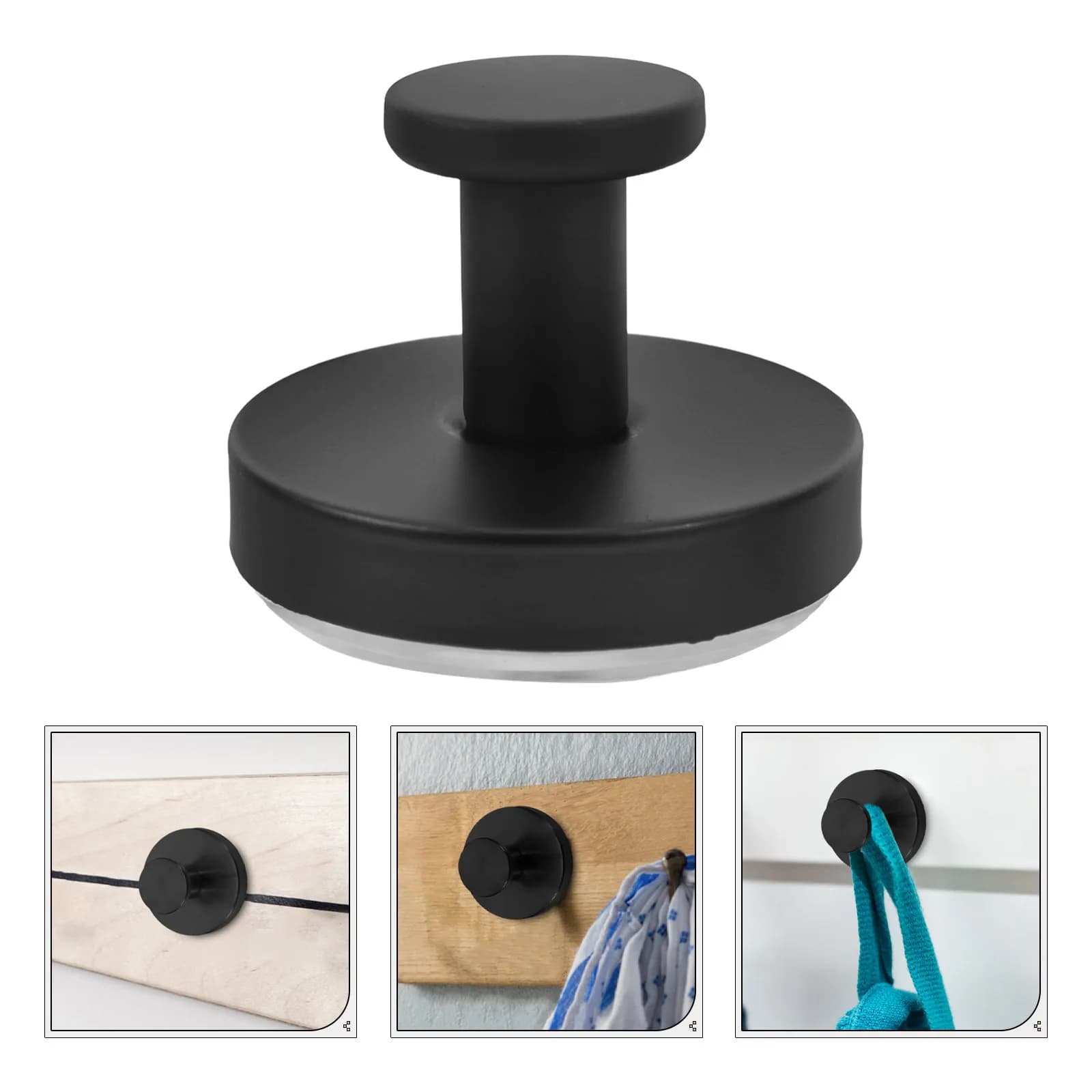 4Pcs Stainless Steel Suction Cup Wall Hooks No-Drill Modern Minimalist Coat Hook Hanger for Bedroom Bathroom Tiles Glass