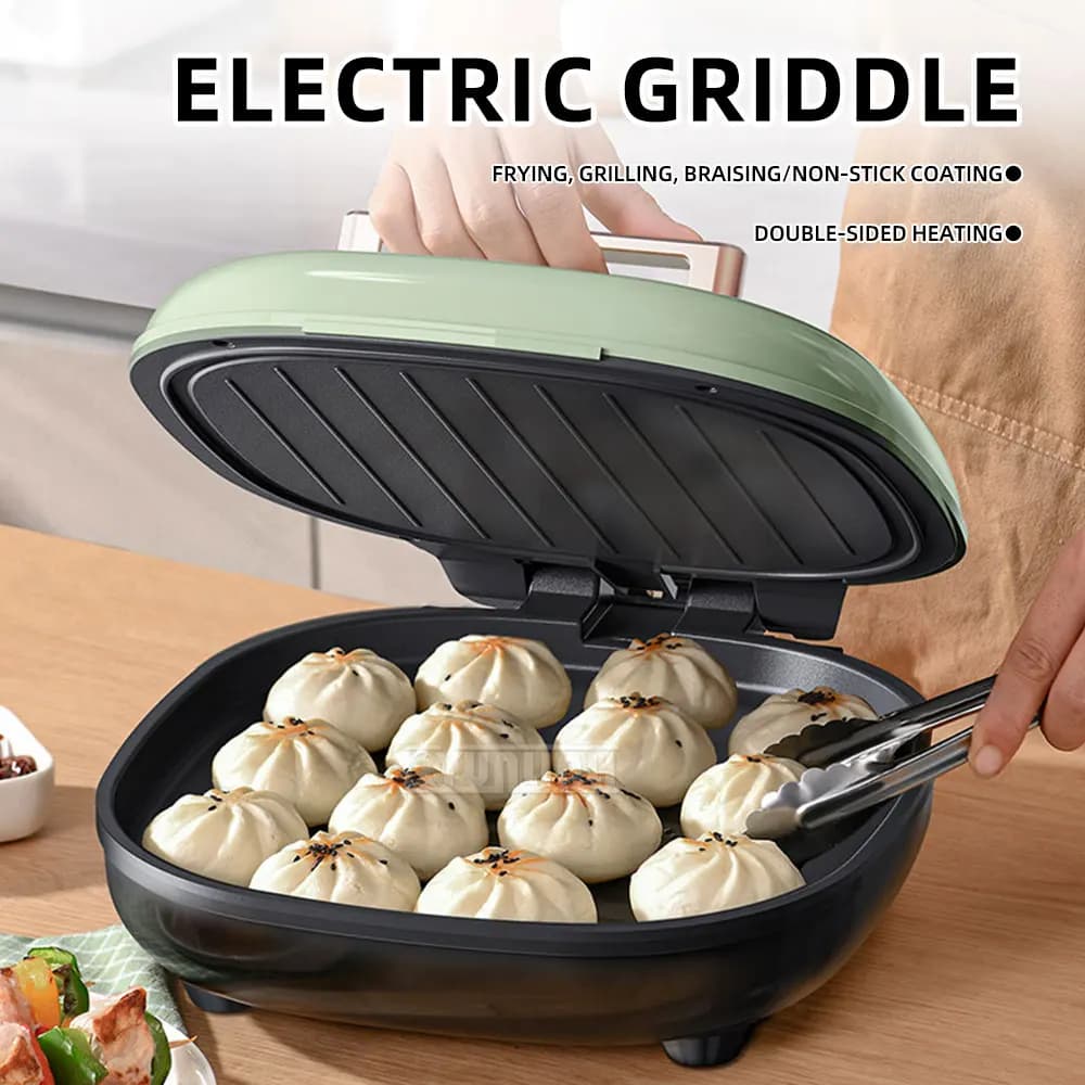 29cm Electric Pancake Pan Deepened Enlarged Double-Sided Heating Frying Baking Machine Kitchen Cooking Equipment