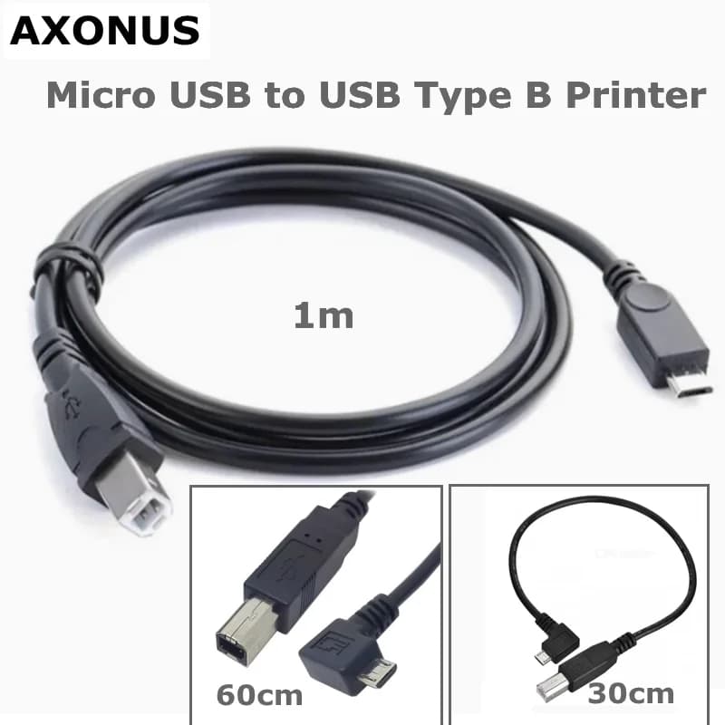 Stampante da micro USB a USB tipo B da 1 m, telefono Android, PC, cavo per stampante, scanner, pianoforte digitale midi