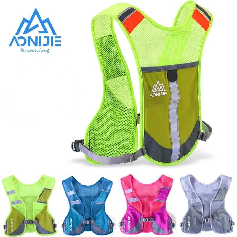 AONIJIE Reflective Night Running Vest Backpack Sling Water Bottle Trail Running Marathon Hiking Backpack for hydration Bags