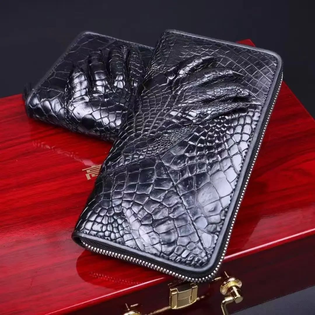 2026 New Fashion Business Men's Alligator Wallets Crocodile Genuine Leather Long Organizer Wallet Men Luxury Card Holder Purse
