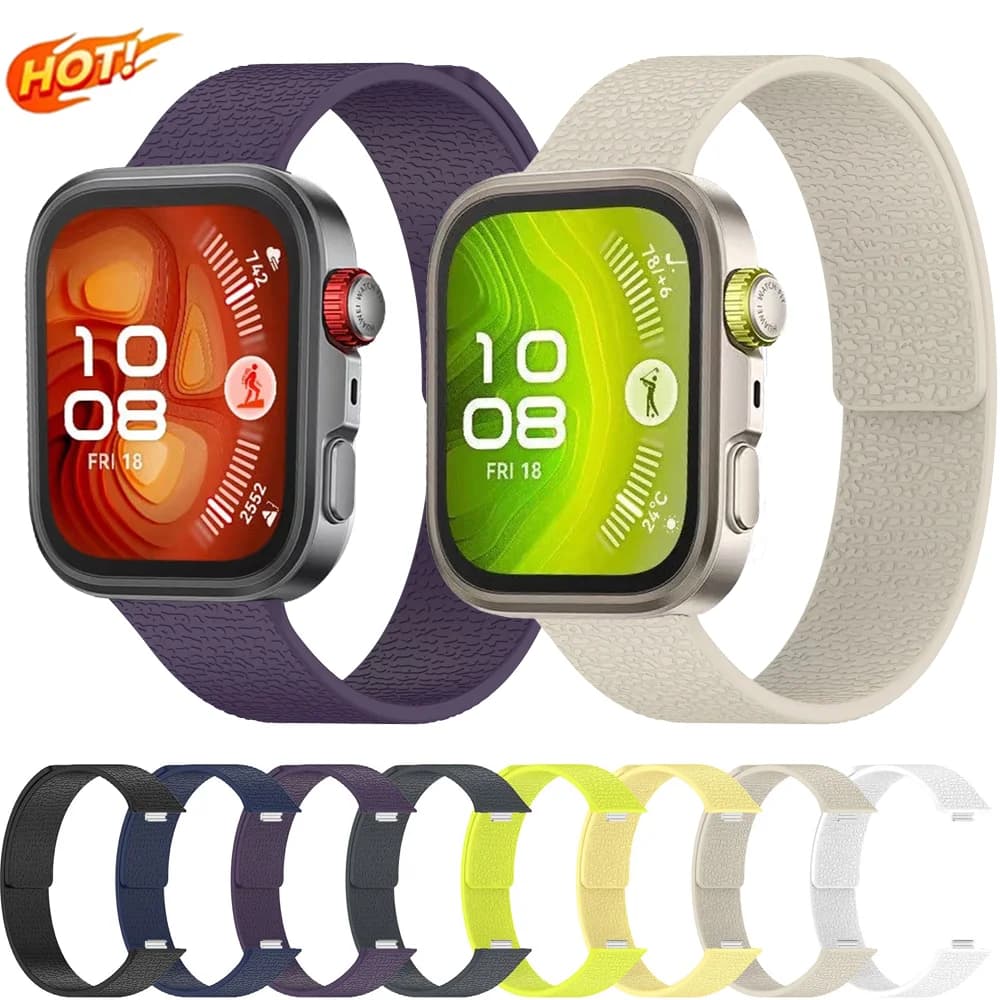 Cinturino magnetico in silicone per Huawei Watch Fit 4 Pro Cinturino in grana litchi Huawei Watch Fit 4 Fit 3 Accessori Correa