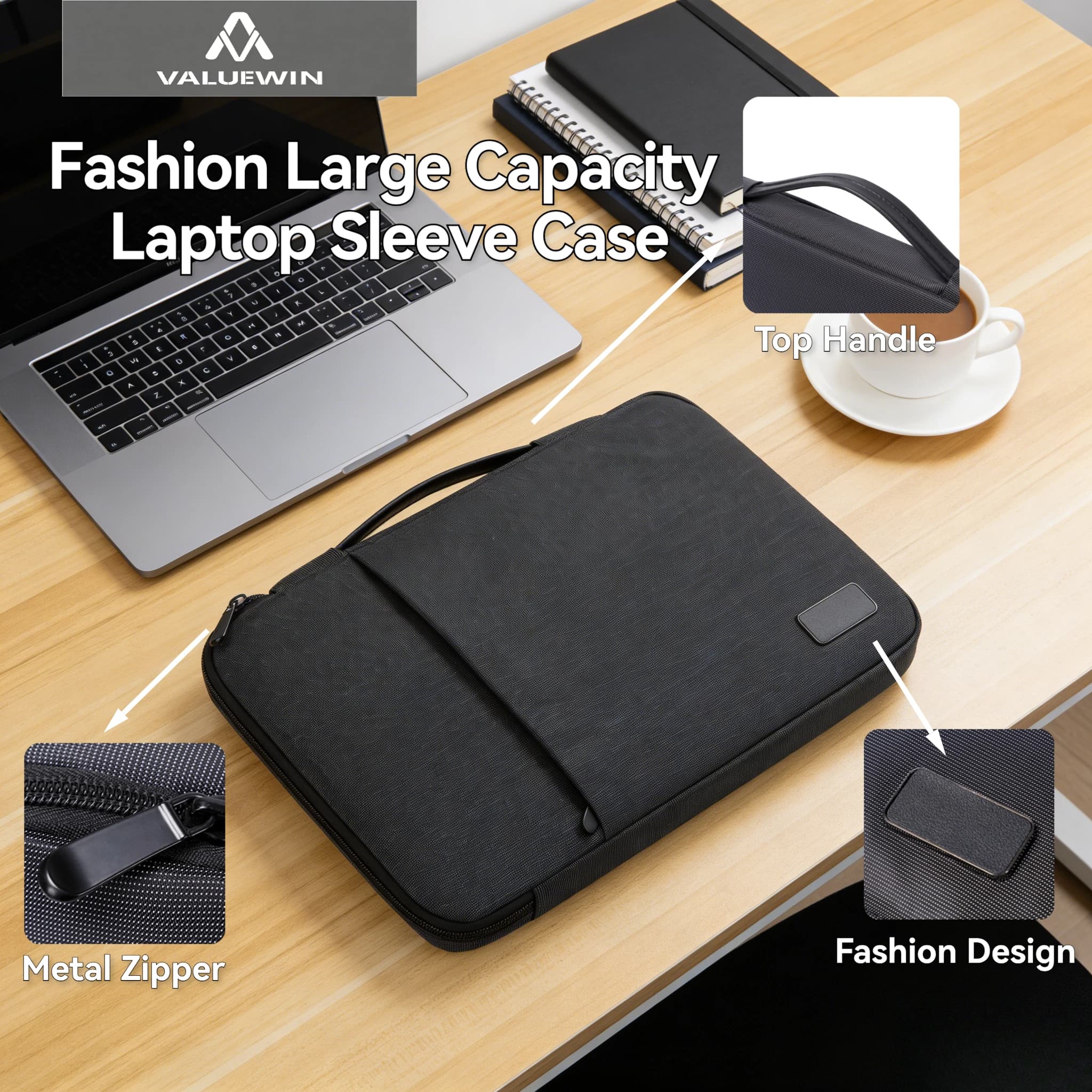 Custodia per Laptop 13 14 15 16 pollici per MacBook Air 13 M1/M2/M3/M4, Borsa per Computer con Tasca Frontale per MacBook Air 15 M2/M3/M4