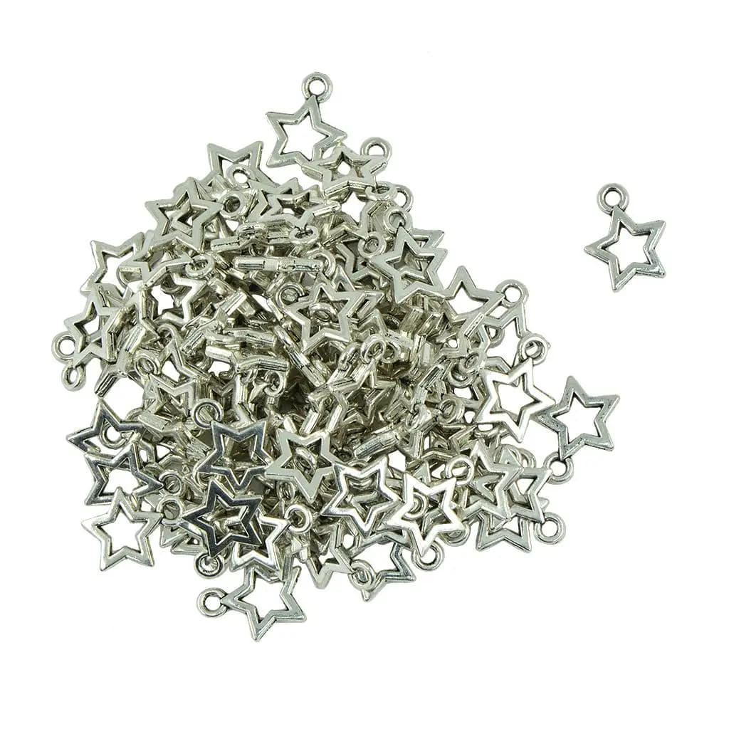 Charms for Jewelry Making Antique Star Pendants Zinc Alloy 100 Pcs Lot Christmas Themed Craft Beads for Diy Bracelets