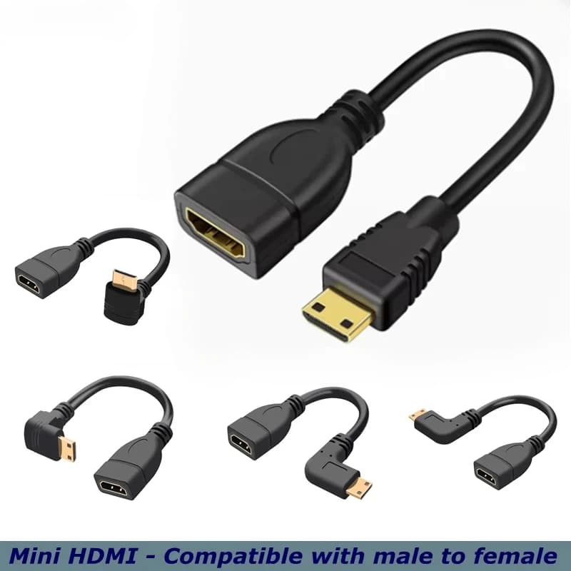 Cavo Mini HDMI ad angolo retto 4K 60Hz HDmatters, adattatore convertitore da Mini HDMI a HDMI 2.0 per tablet, videocamera, laptop, DSLR