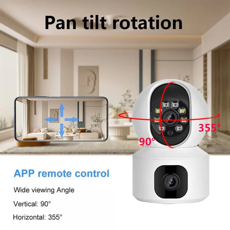 4MP YiLot APP Doppia Lente Doppio Schermo PTZ IP Dome Camera AI Rilevazione Umanoide CCTV a Colori Interfono Baby Monitor