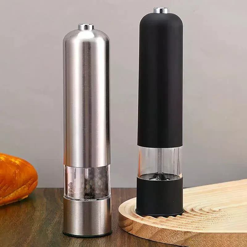 1/2PCS Electric Salt Pepper Grinder Set One Handed Operation Stainless Steel Spice Mill With Light Automatic Pepper Grinde