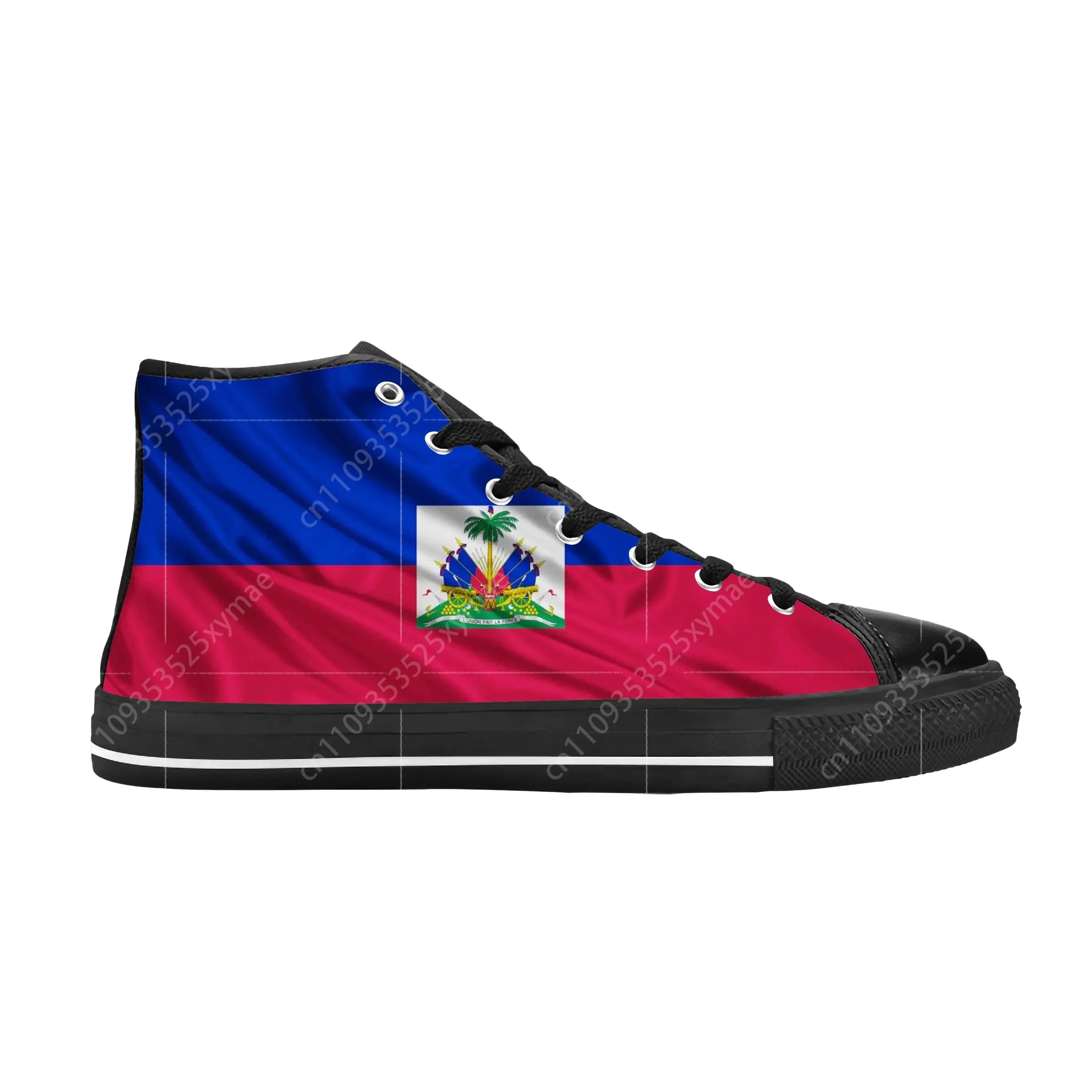 Scarpe Casual con Bandiera di Haiti, Sneakers Alte con Stampa 3D, Comode e Traspiranti per Uomo e Donna