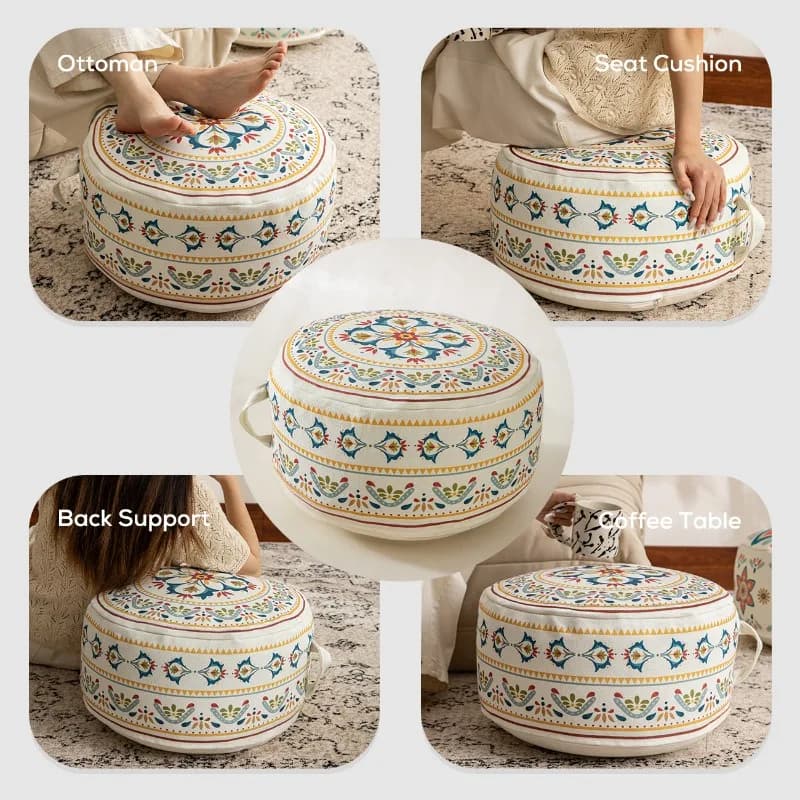 45x20cm Japanese Style Meditation Cushion Homestay Tatami Moroccan Pouf Cover Unstuffed Ottoman Luxury Cotton Footstool Futon