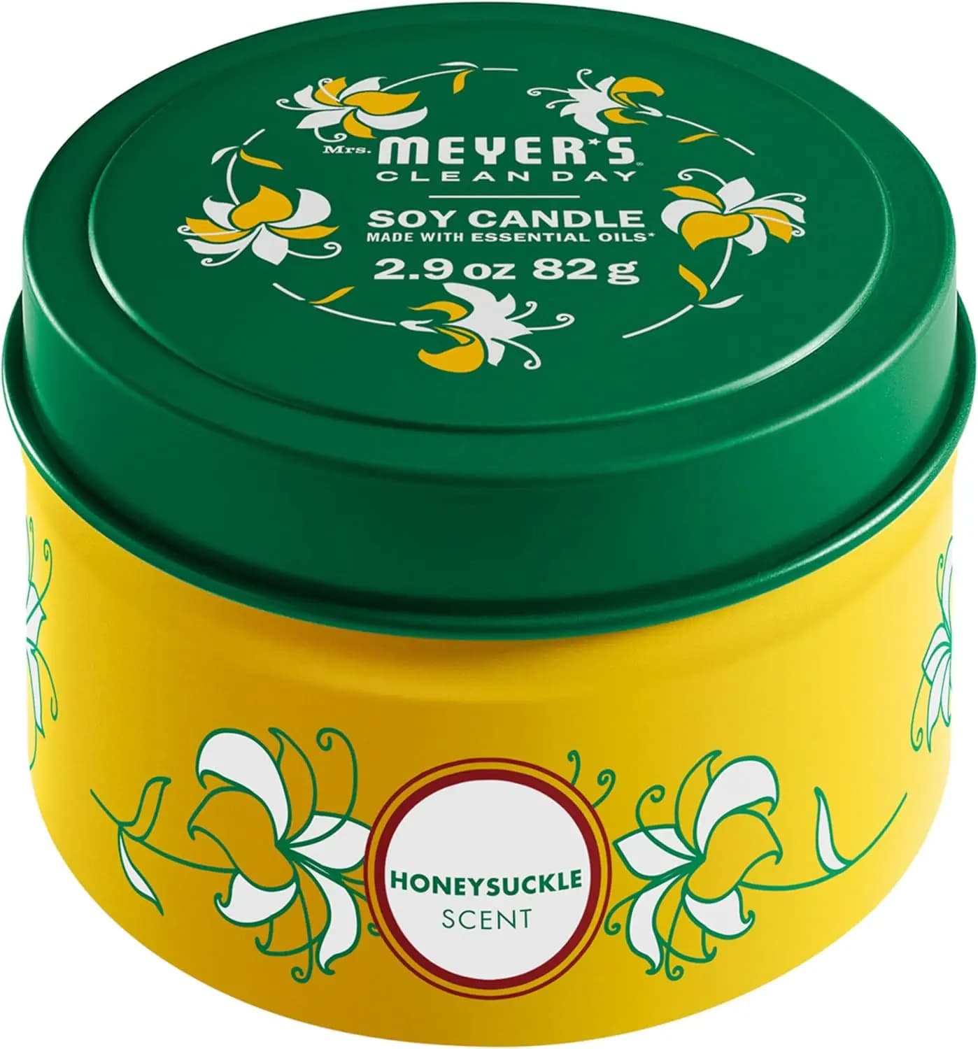 Candle in Soybean Cera with Essential Oils, Perfume of Caprifoglio, Duration 12 hours, 82 g