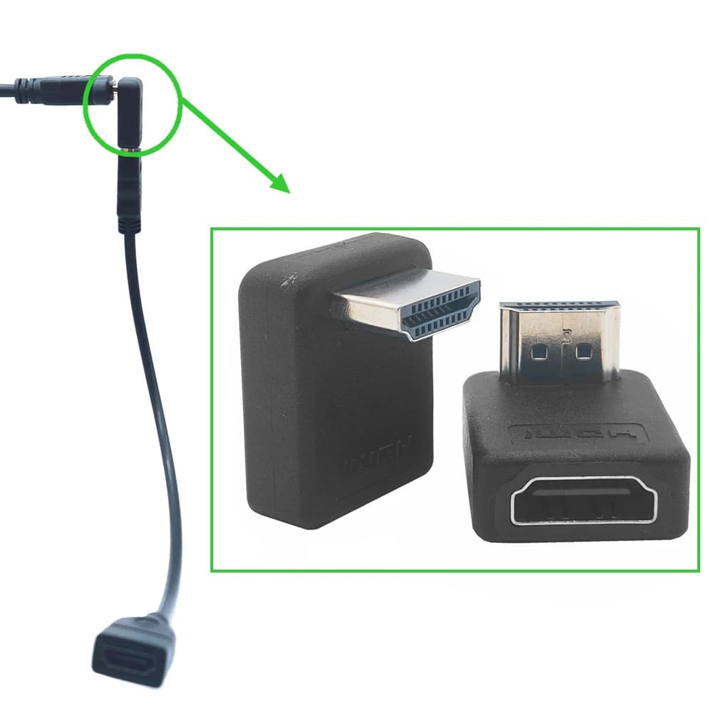 HDMI compatible adapter for PS4 HDTV HDMI Compatible Plug 90 ° Straight Angle Cable Converter