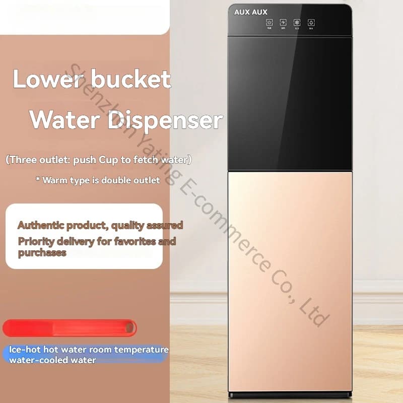 Distributore d'acqua con acqua in bottiglia sul fondo, refrigerazione intelligente completamente automatica verticale per uso domestico e modello caldo