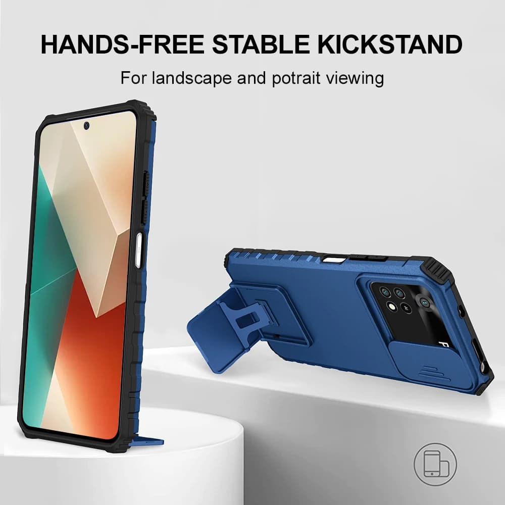 Shockproof Phone Case For Xiaomi 11T Pro Lite Sliding Camera Lens Protector Cover With Adjustable Angle Kickstand AntiDrop Cover