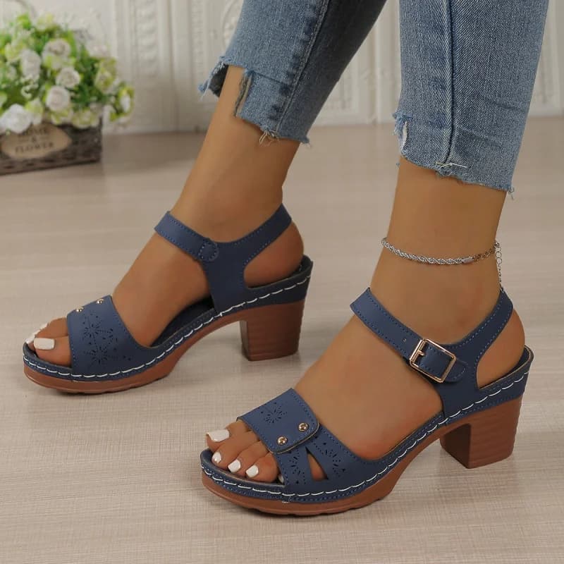 New Women's Sandals 2026 with Big Heel, Women's High Heel Sandals, Single Shoes with Adjustable Strap and Buckle, Plus Sizes 36-43