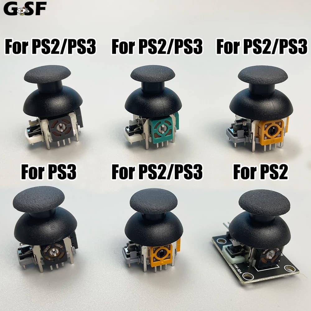 GSF 1 Set Parti di ricambio per joystick analogico per PS2/PS3 Sostituzione Joy Stick analogico 3D per PS2