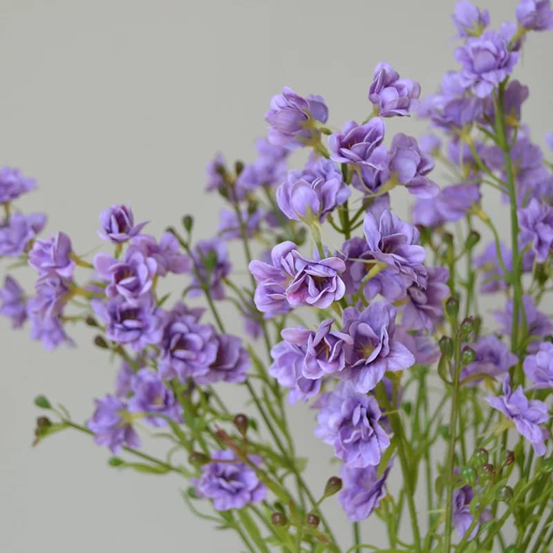 Realistic Artificial Flower Violet Wet Touch Long Branch Plant Home Decorative Flores Party Garden Ornament