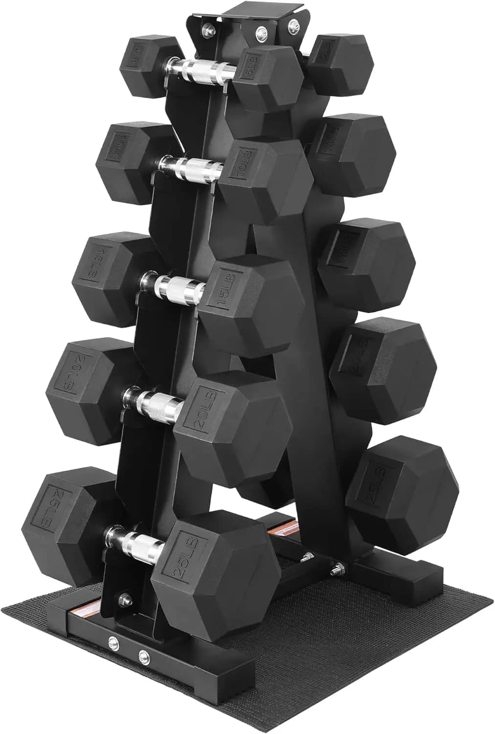 Set di manubri esagonali gommati con supporto, pesi da 45/70/90/250 kg per palestra domestica