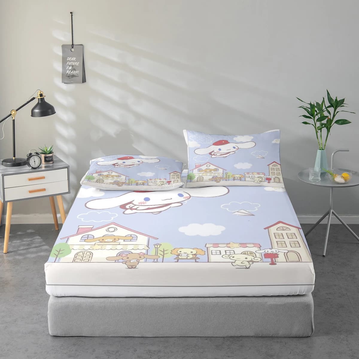 Set di lenzuola con stampa digitale ad alta definizione in 3 pezzi, set di lenzuola con motivo a cartoni animati My Melody, set di lenzuola con stampa floreale di grandi dimensioni, include 1 lenzuolo con angoli + 1/2 federe, adatto per camera da letto, camera degli ospiti, decorazioni per la casa, lenzuolo con angoli in fibra di poliestere + federa, biancheria da letto ultra morbida, tessuto spesso ultra morbido, confortevole per tutte le stagioni, lavabile in lavatrice