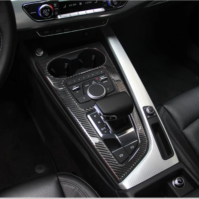 Per Audi A4 A5 B9 S5 2017-19 Accessori in fibra di carbonio Pannello del cambio di controllo automobilistico Decorazione Telaio di copertura Adesivi decorativi