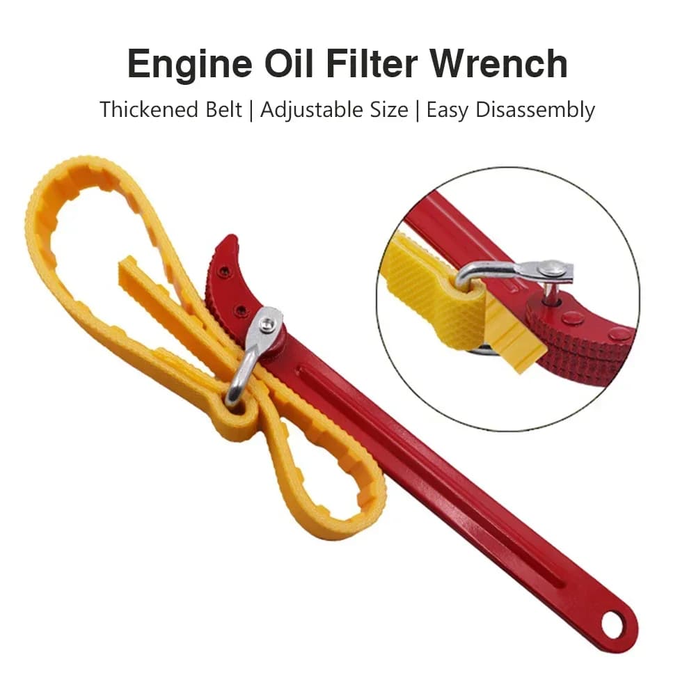 8/12 Inch Adjustable Belt Wrench Oil Filter Puller Removal Tool Strap Spanner Wrench Chain Wrench Strap Opener Disassembly Tools