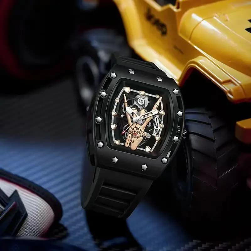 Nuovo orologio sportivo da uomo al quarzo, design raffinato, trendy e alla moda, display luminoso, orologio da uomo in silicone a forma di barile, movimento al quarzo elettronico, adatto per uomini, regalo ideale per San Valentino, Pasqua, Halloween, Ramadan, compleanni, Natale e per gli amici - Adatto per occasioni di lavoro o casual.