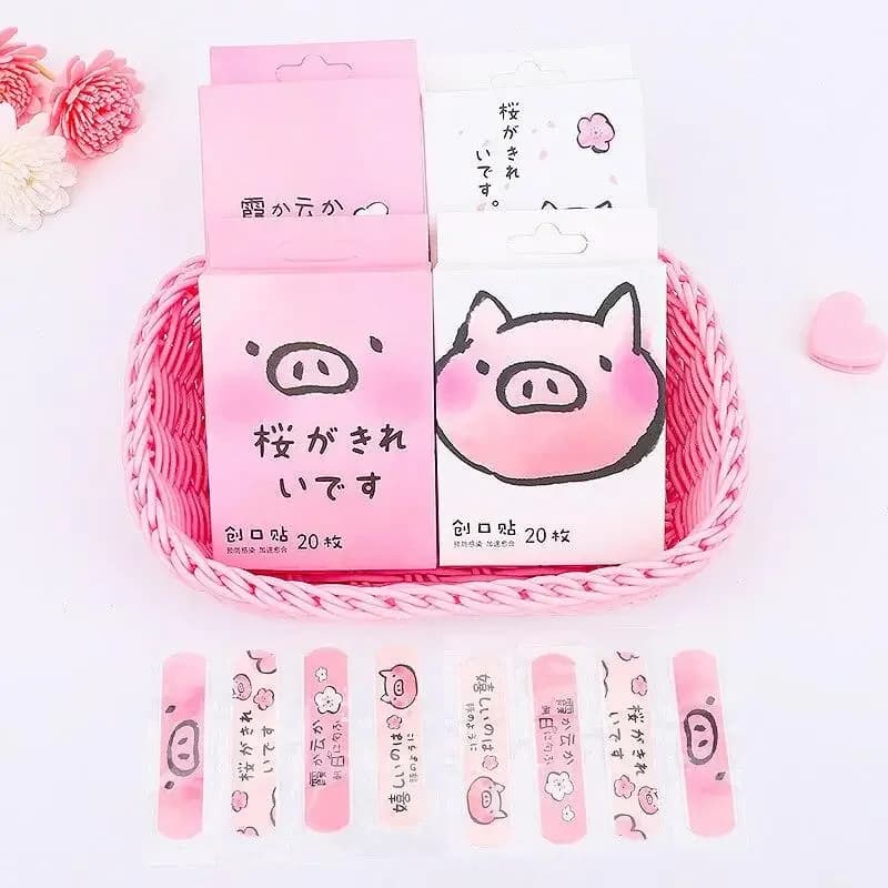 20 pz/scatola Cartoon Cute Pig Pattern Band Aid bende adesive kit di pronto soccorso nastro per bende adesivi di emergenza per bambini