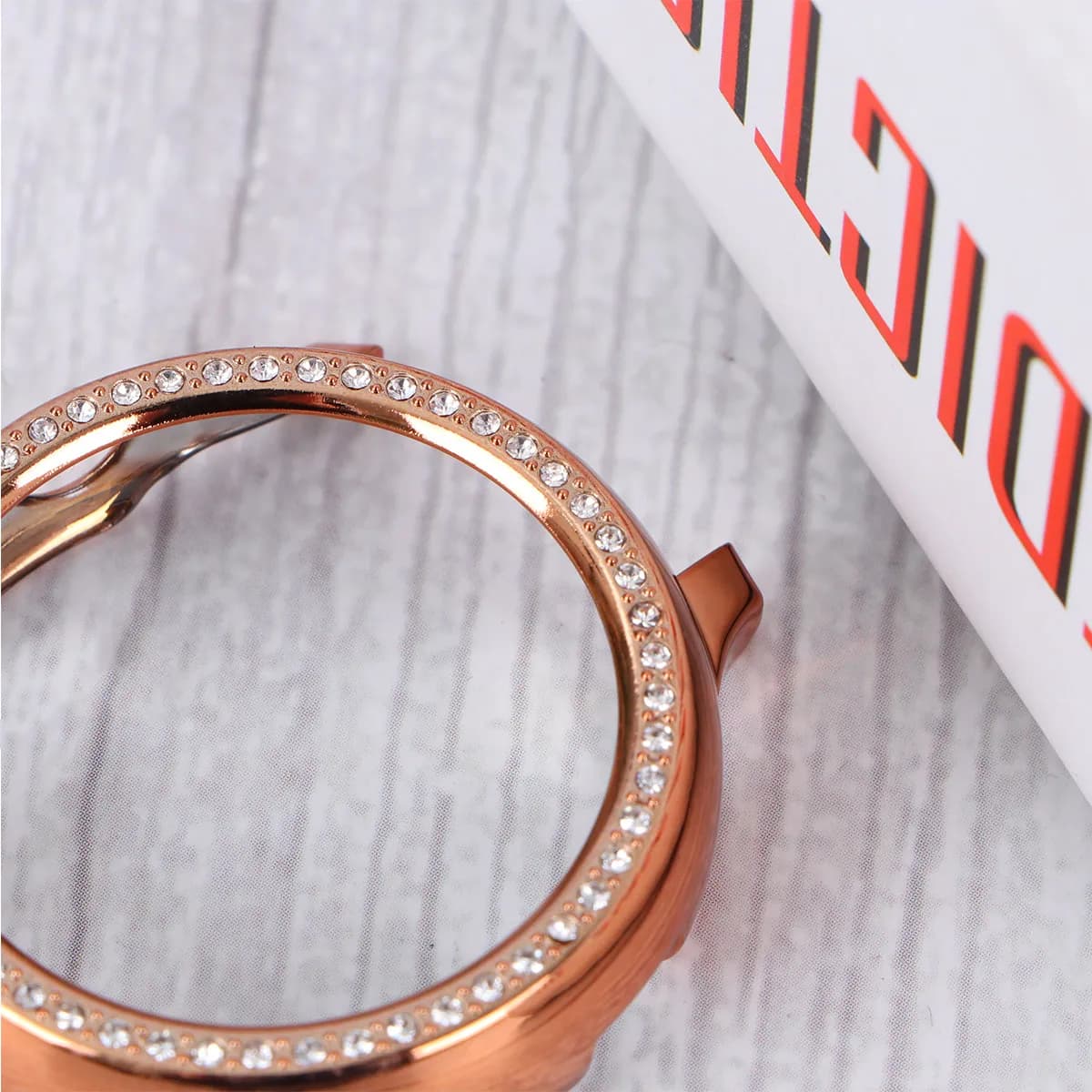 1 Pezzo Cover per Orologio con Diamanti, Custodia Protettiva Portatile alla Moda in Oro Rosa per Smartwatch, per Uso Quotidiano e Viaggi